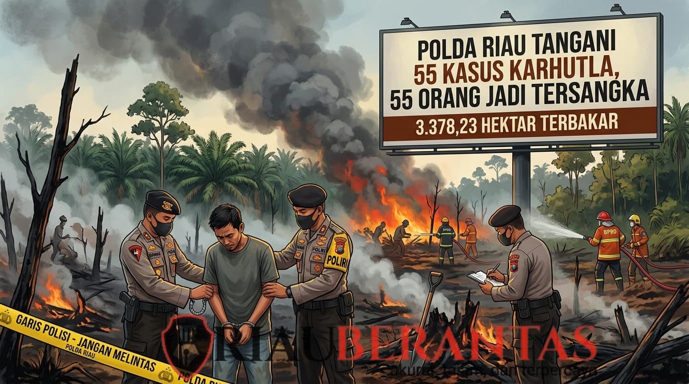 55 Perkara Karhutla di Riau, 55 Orang Jadi Tersangka