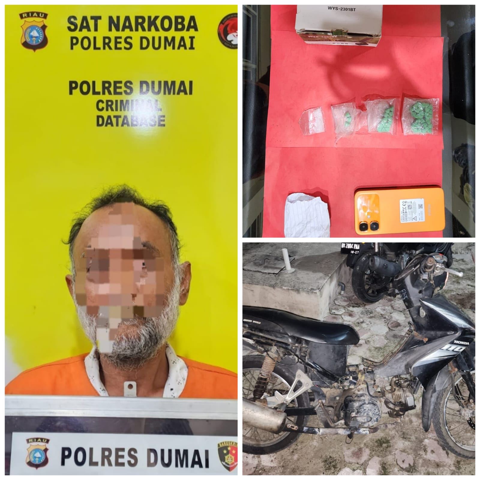 Pria 54 Tahun Ditangkap di Dumai, 47 Butir Ekstasi Disita