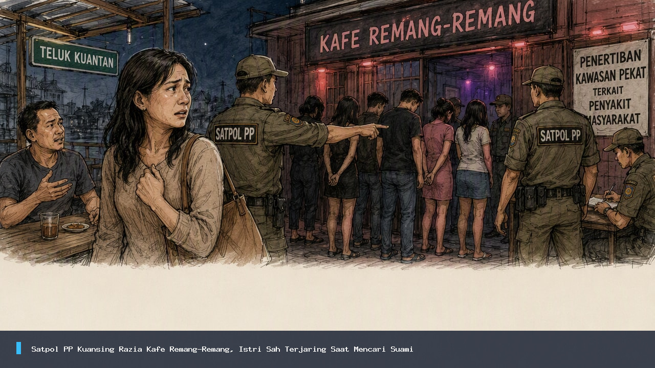 Satpol PP Kuansing Razia Kafe Remang-Remang, Istri Sah Terjaring Saat Mencari Suami